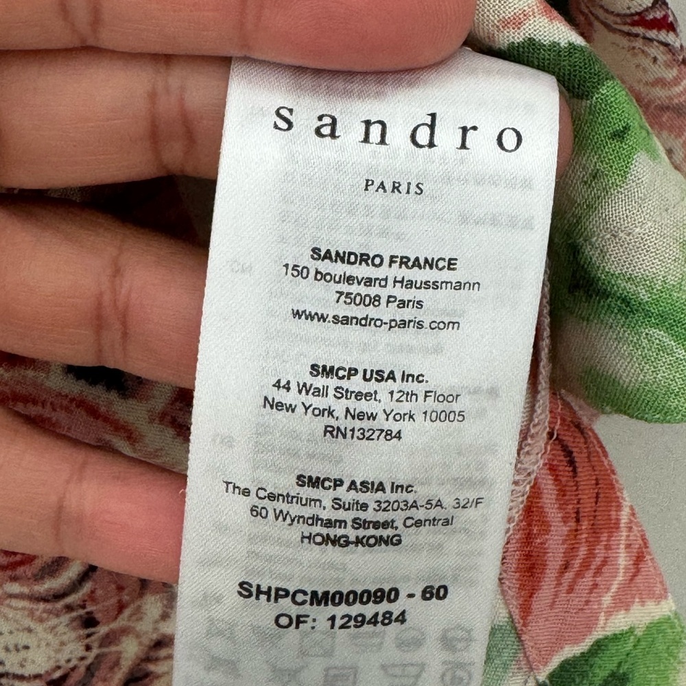 Sandro Crepe de Chine Shirt – Pink – Men’s Size S - Picture 9 of 10